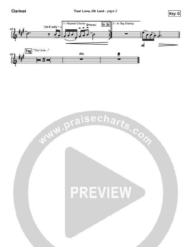 Your Love Oh Lord Clarinet (Third Day)