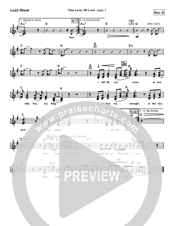Your Love Oh Lord Lead Sheet (SAT) (Third Day)