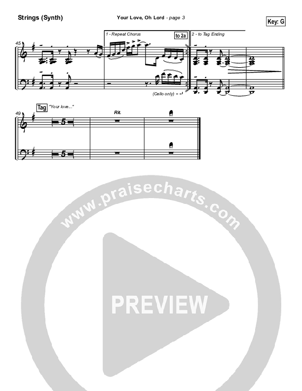 Your Love Oh Lord Synth Strings (Third Day)