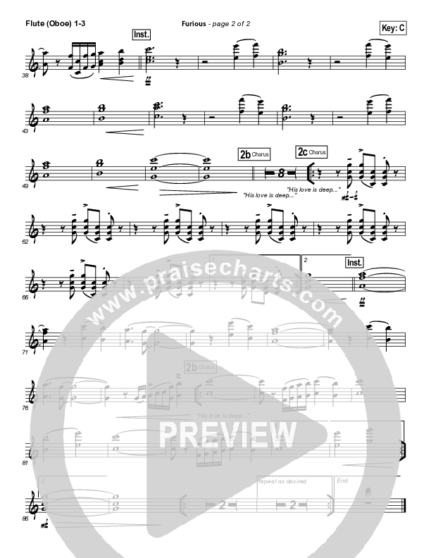 Furious Flute/Oboe 1/2/3 (Bethel Music)