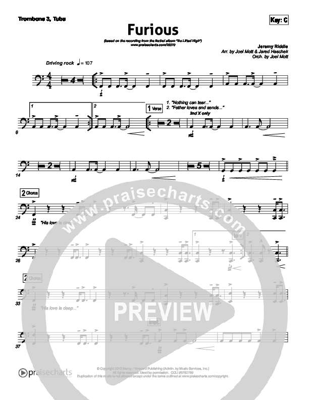Furious Trombone 3/Tuba (Bethel Music)