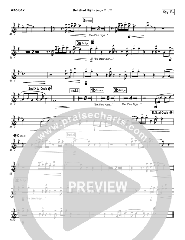 Be Lifted High Alto Sax (Bethel Music)
