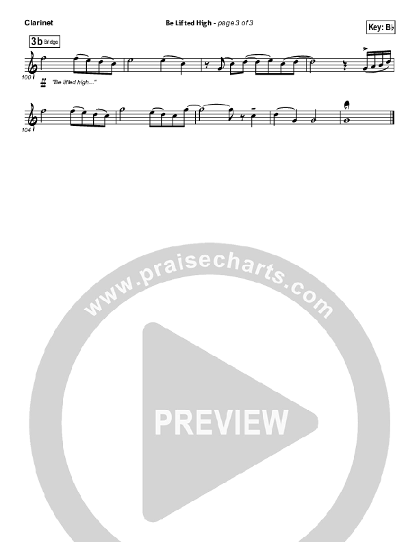 Be Lifted High Clarinet (Bethel Music)