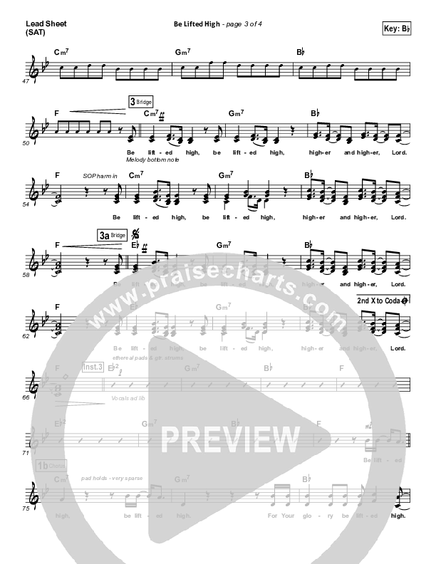 Be Lifted High Lead Sheet (SAT) (Bethel Music)