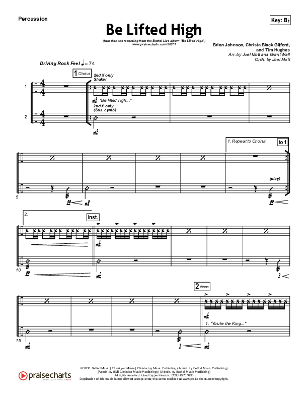 Be Lifted High Percussion (Bethel Music)