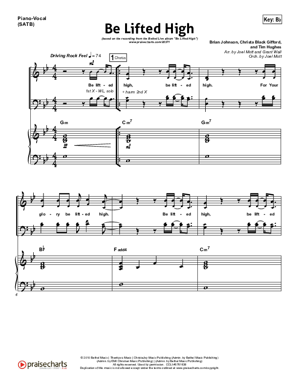 Be Lifted High Piano/Vocal (SATB) (Bethel Music)