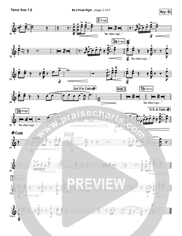 Be Lifted High Tenor Sax 1/2 (Bethel Music)
