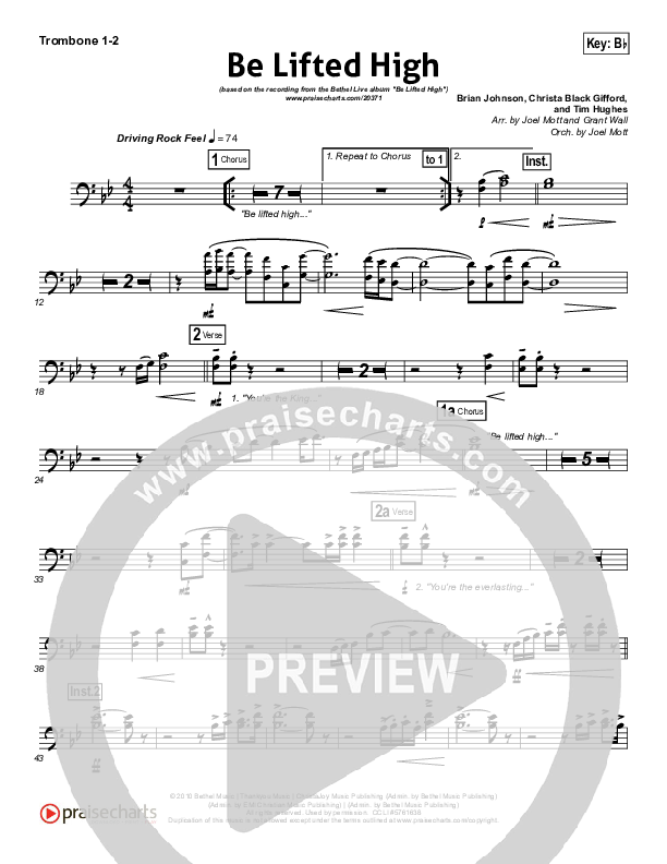 Be Lifted High Trombone 1/2 (Bethel Music)