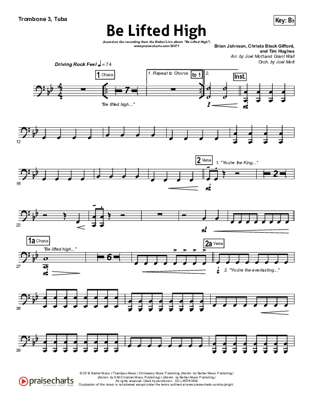 Be Lifted High Trombone 3/Tuba (Bethel Music)