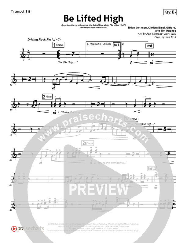 Be Lifted High Trumpet 1,2 (Bethel Music)