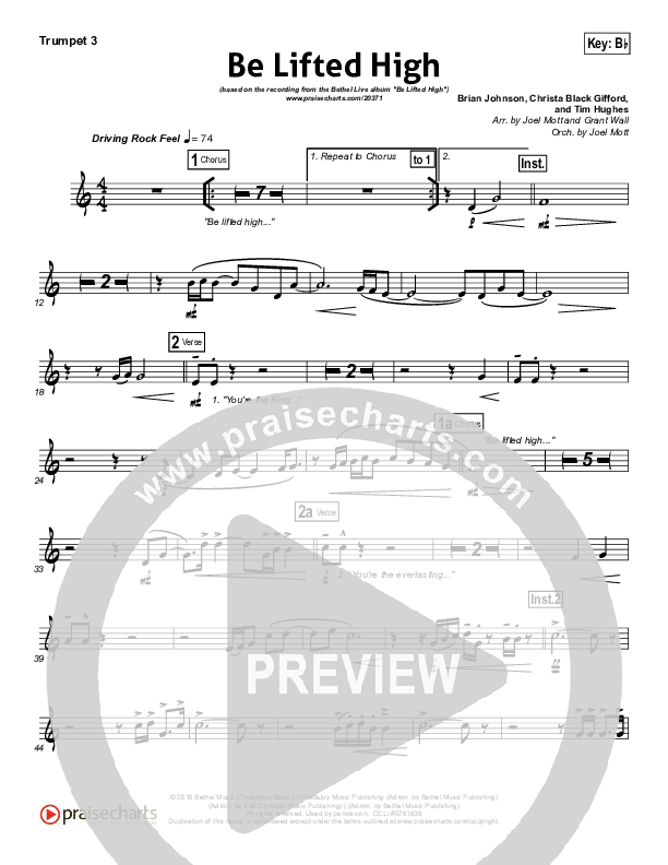 Be Lifted High Trumpet 3 (Bethel Music)