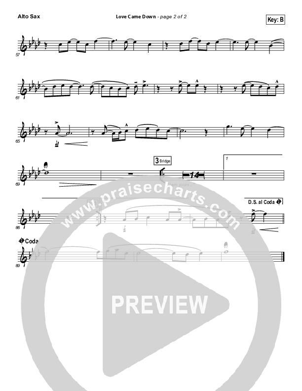 Love Came Down Alto Sax (Bethel Music)