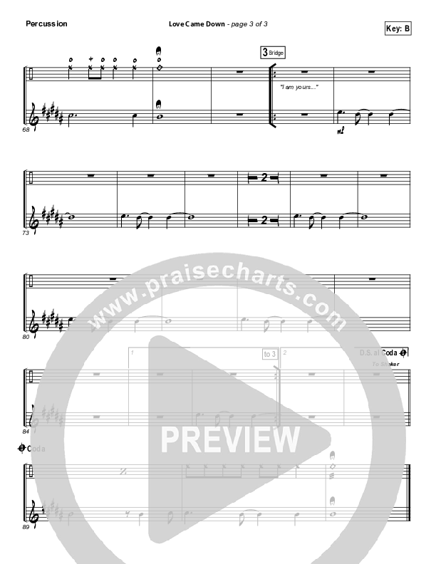 Love Came Down Percussion (Bethel Music)