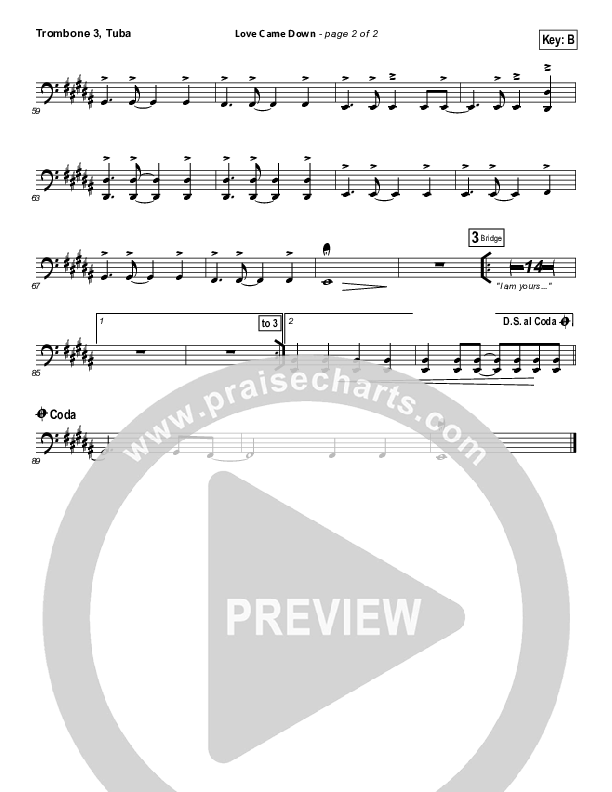 Love Came Down Trombone 3/Tuba (Bethel Music)