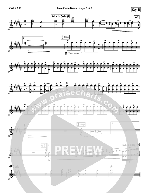 Love Came Down Violin 1/2 (Bethel Music)