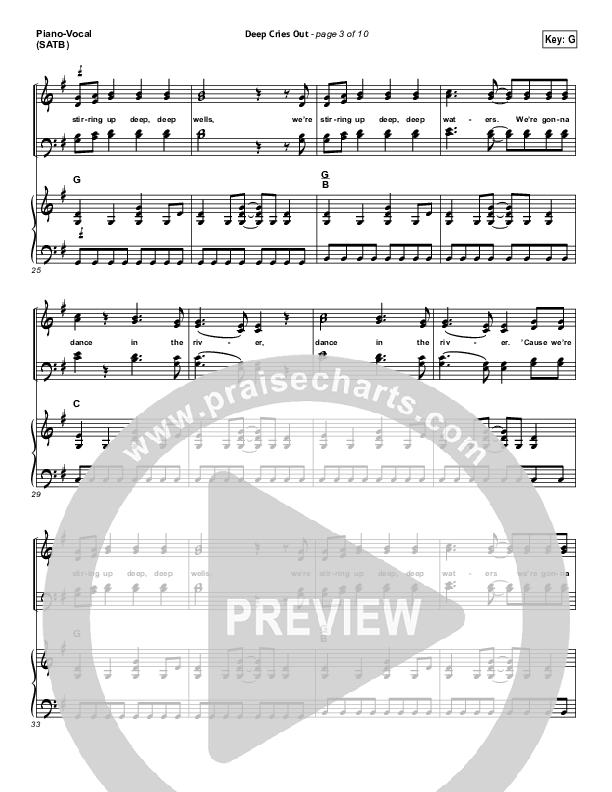 Deep Cries Out Piano/Vocal (SATB) (Bethel Music)