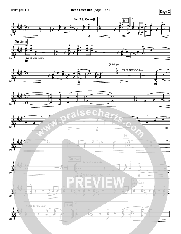 Deep Cries Out Trumpet 1,2 (Bethel Music)