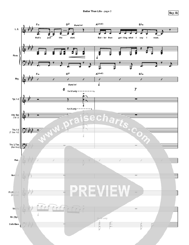 Better Than Life Conductor's Score (Hillsong Worship)