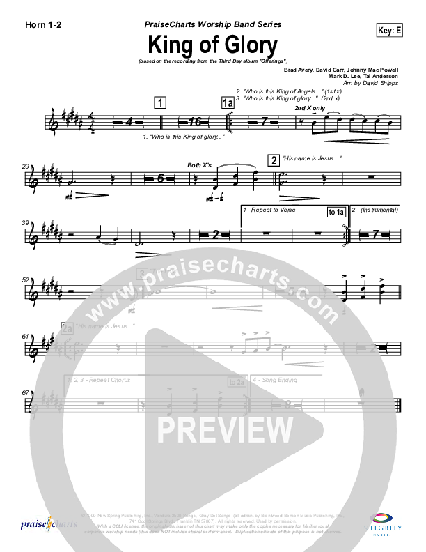 King Of Glory Brass Pack (Third Day)