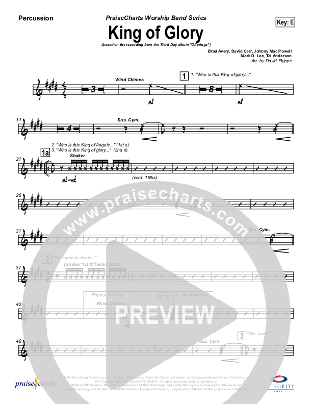 King Of Glory Percussion (Third Day)
