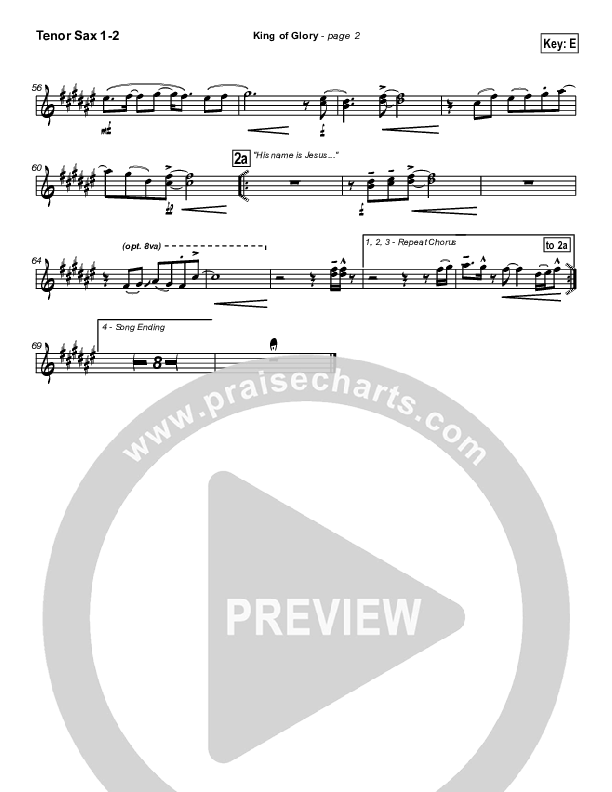 King Of Glory Tenor Sax 1/2 (Third Day)