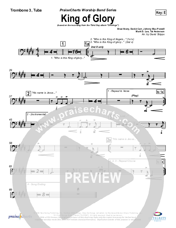 King Of Glory Trombone 3/Tuba (Third Day)