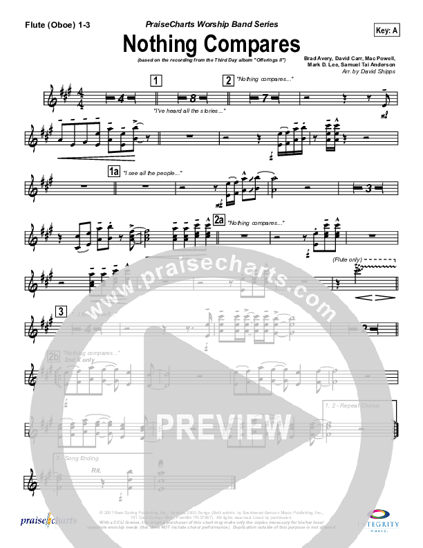 Nothing Compares Flute/Oboe 1/2/3 (Third Day)