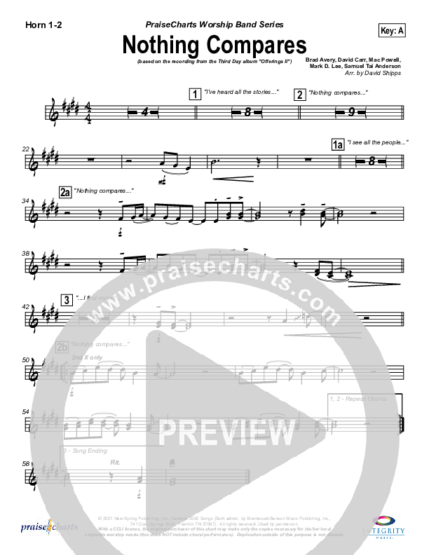 Nothing Compares French Horn 1/2 (Third Day)