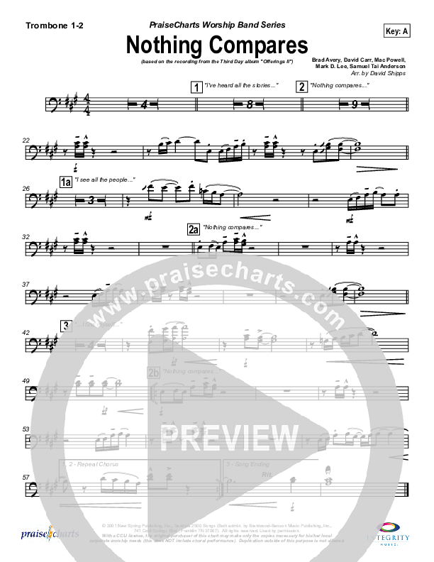 Nothing Compares Trombone 1/2 (Third Day)