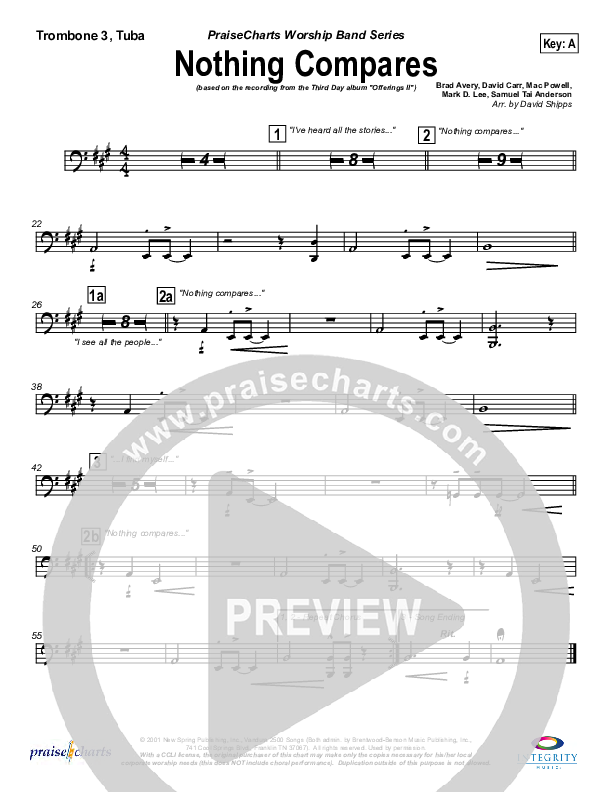 Nothing Compares Trombone 3/Tuba (Third Day)