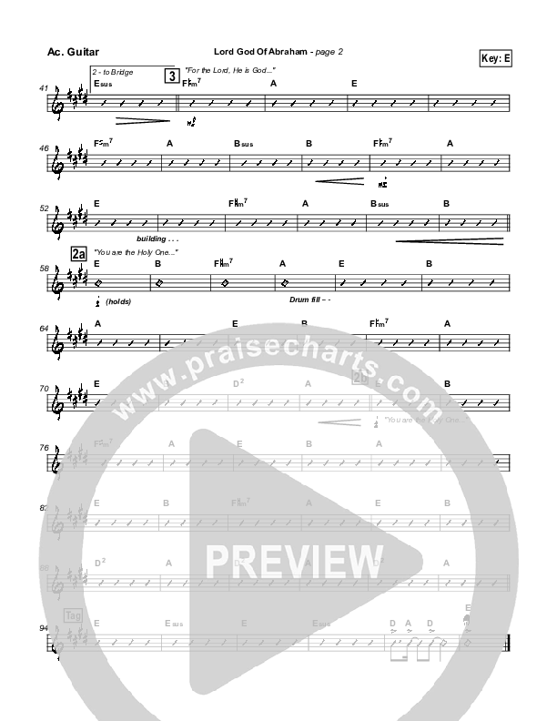 Lord God Of Abraham Acoustic Guitar (Paul Wilbur)