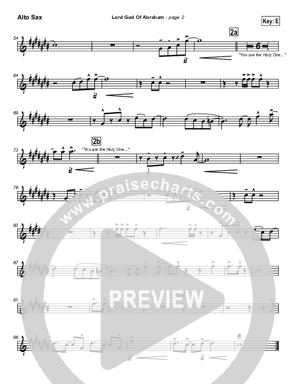 Lord God Of Abraham Alto Sax (Paul Wilbur)