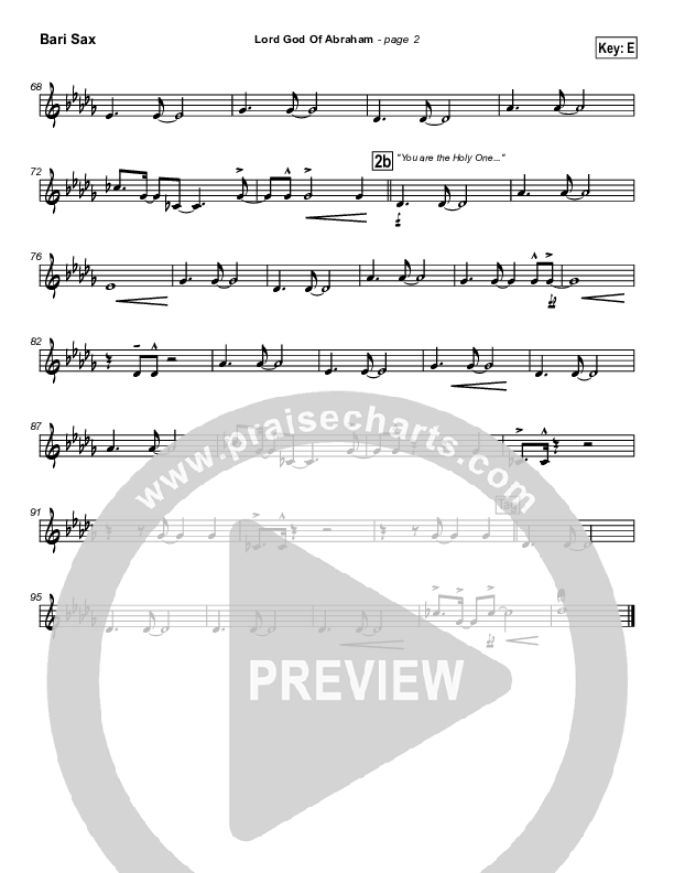 Lord God Of Abraham Bari Sax (Paul Wilbur)