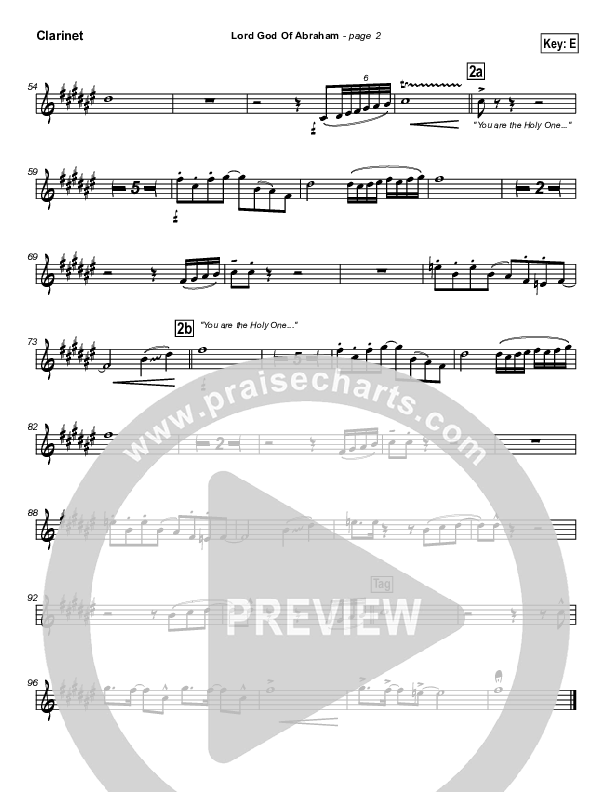 Lord God Of Abraham Clarinet (Paul Wilbur)