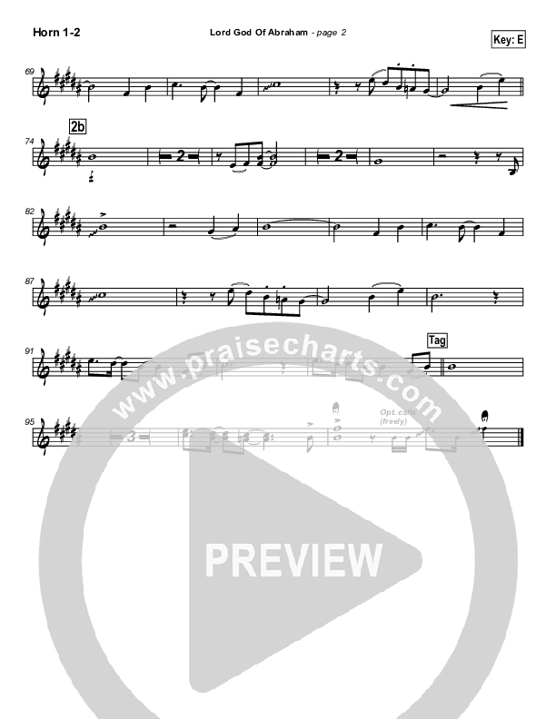 Lord God Of Abraham French Horn 1/2 (Paul Wilbur)