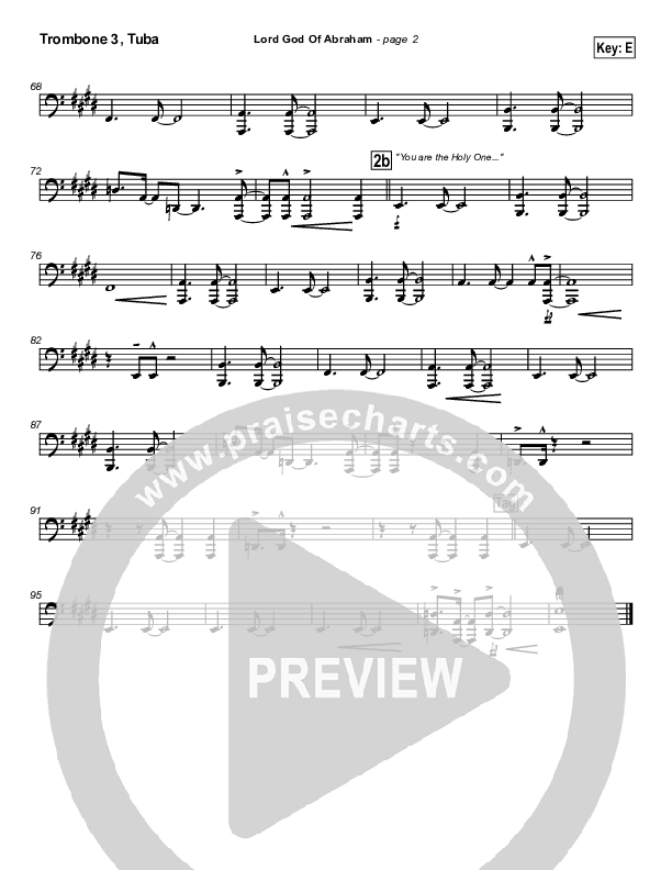 Lord God Of Abraham Trombone 3/Tuba (Paul Wilbur)
