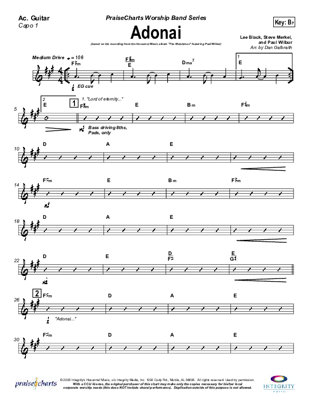 Adonai Acoustic Guitar (Paul Wilbur)