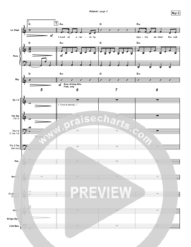 Adonai Conductor's Score (Paul Wilbur)