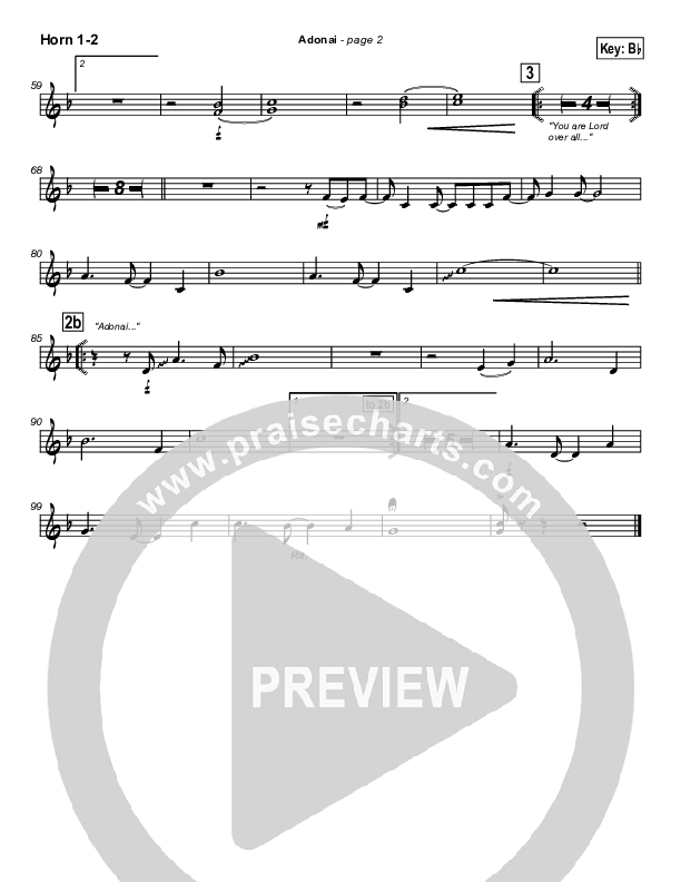 Adonai French Horn 1/2 (Paul Wilbur)
