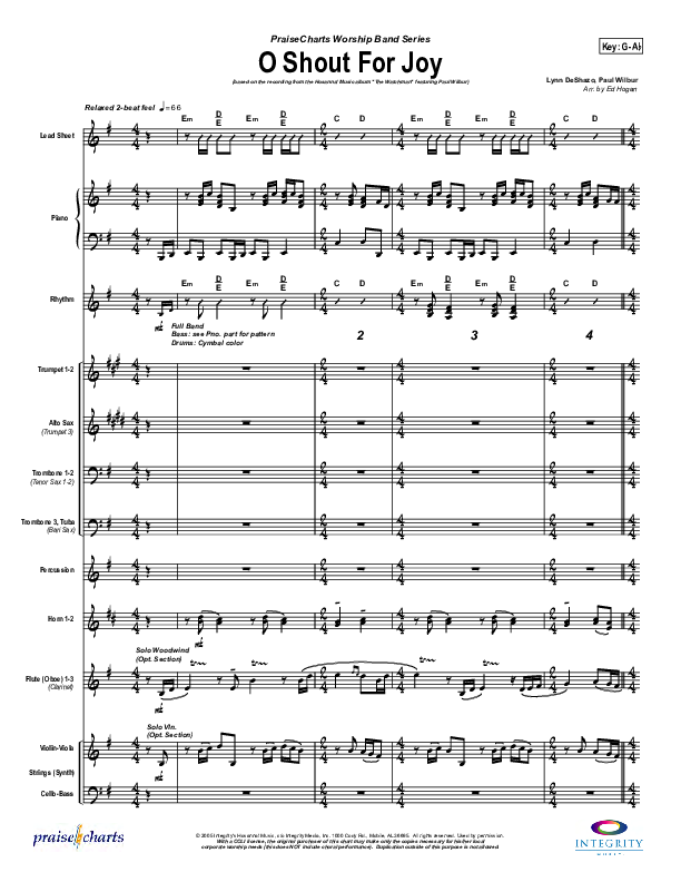 O Shout For Joy Conductor's Score (Paul Wilbur)
