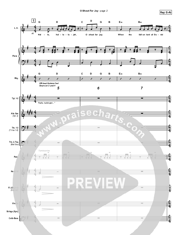 O Shout For Joy Conductor's Score (Paul Wilbur)