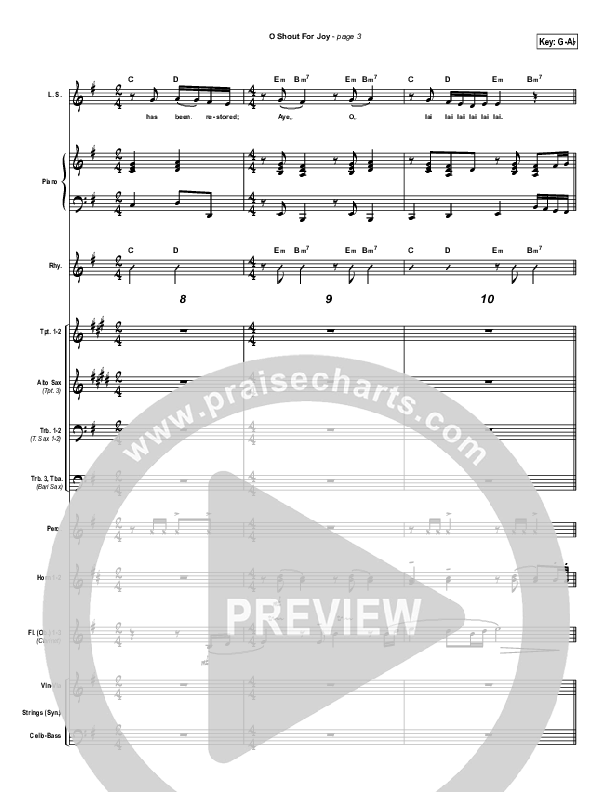 O Shout For Joy Conductor's Score (Paul Wilbur)