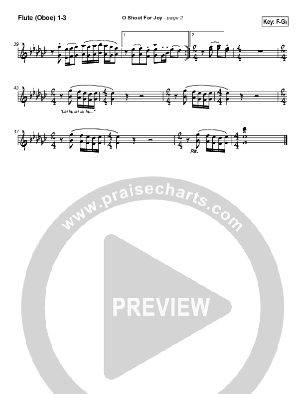 O Shout For Joy Flute/Oboe 1/2/3 (Paul Wilbur)