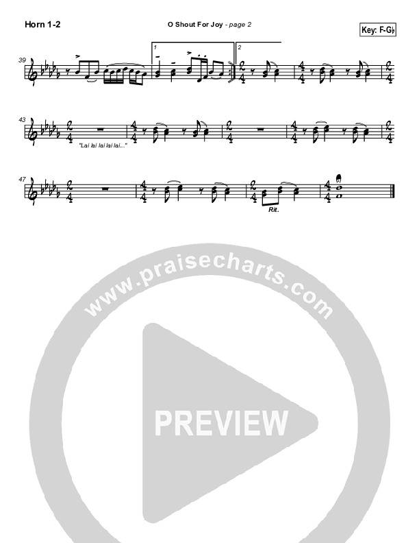 O Shout For Joy French Horn 1/2 (Paul Wilbur)