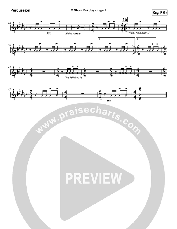 O Shout For Joy Percussion (Paul Wilbur)