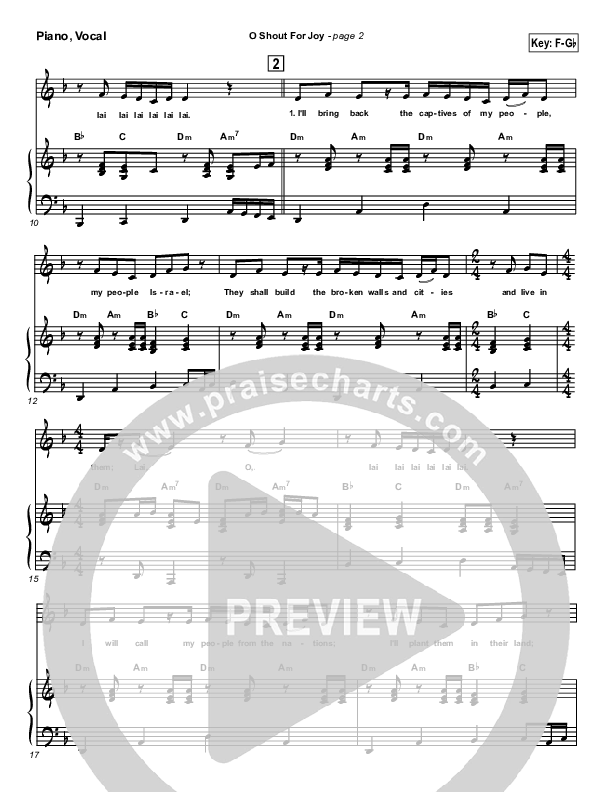 O Shout For Joy Lead & Piano (Paul Wilbur)