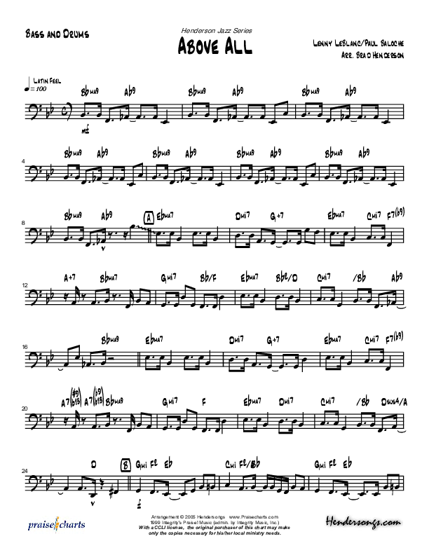 Above All (Instrumental) Drum Set (Brad Henderson)