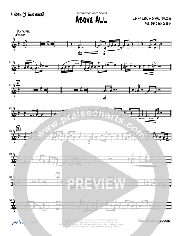 Above All (Instrumental) French Horn (Brad Henderson)