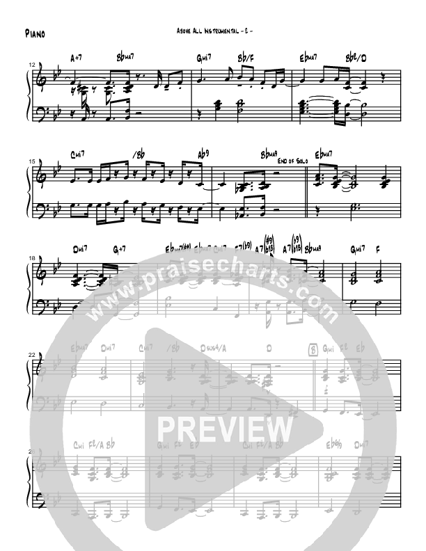 Above All (Instrumental) Piano Sheet (Brad Henderson)
