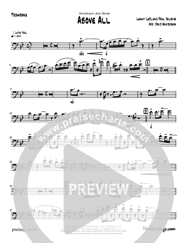 Above All (Instrumental) Trombone (Brad Henderson)